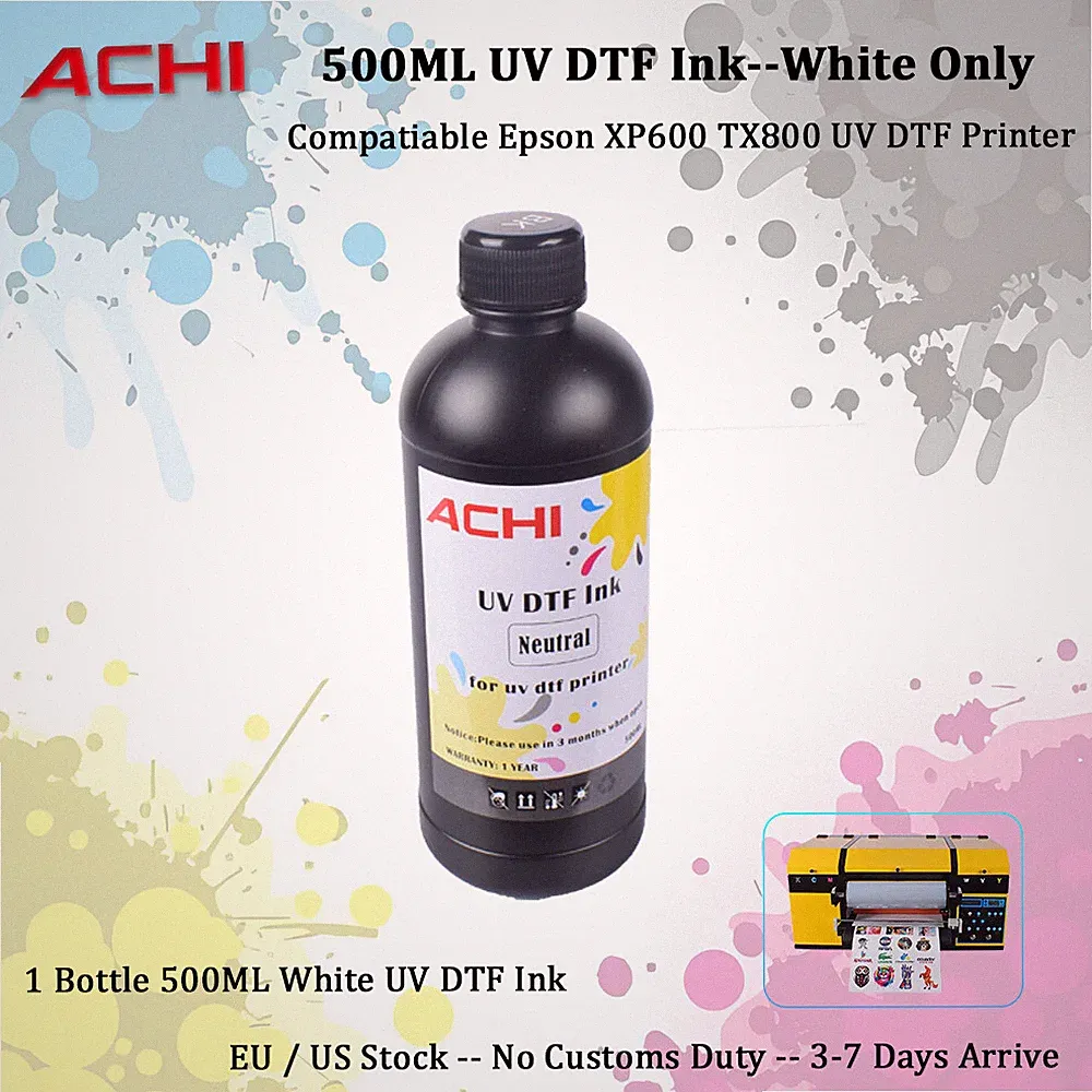500ML UV DTF White INK For Epson XP600 XP800 UV DTF Sticker Printer White Ink US