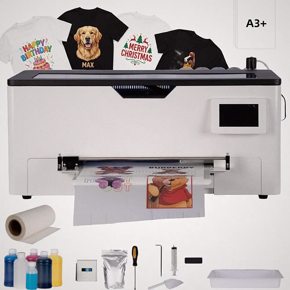 A3 DTF Printer with XP600 Printhead&Roll Feeder with White Ink Stirring System