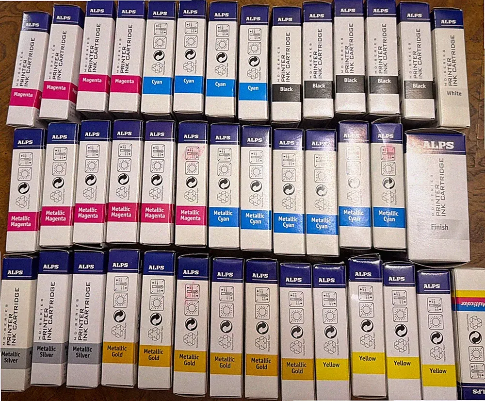 Alps Printer Ink Cartridge Bundle LOT OF 41 NEW/UNUSED. PLEASE SEE PCS