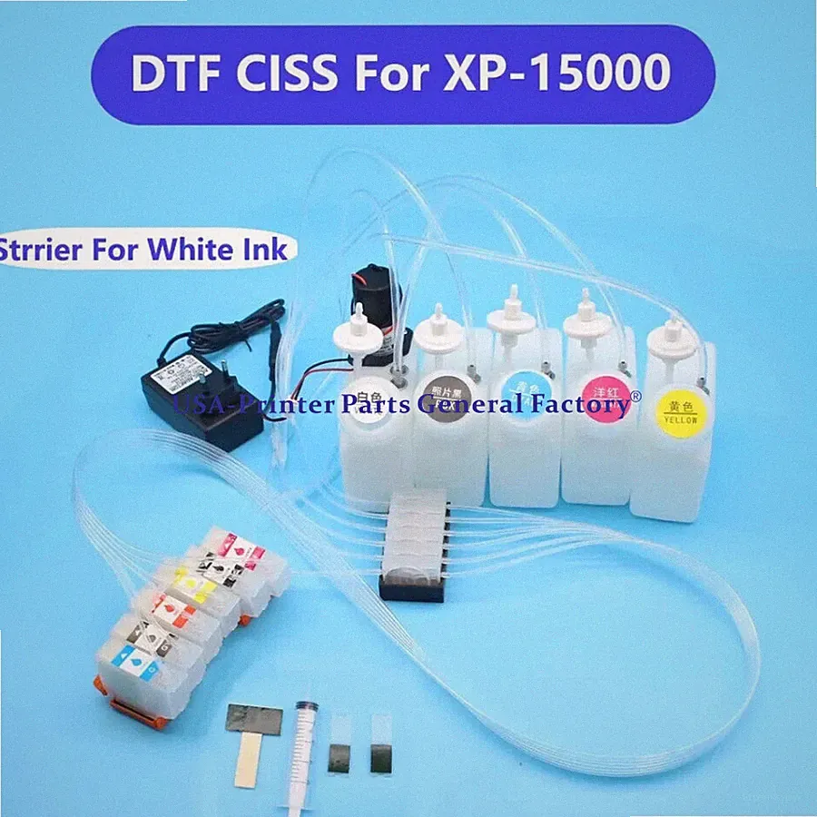 DTF CISS For Epson XP-15000 Continuous Ink Supply System White Tank With Stirrer