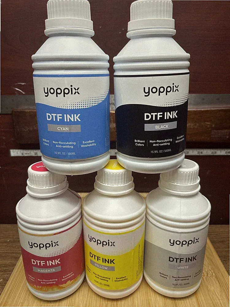 DTF Ink 500ML Combo Pack, DTF Transfer Ink DTF Film, Refill for DTF Printer 5pk