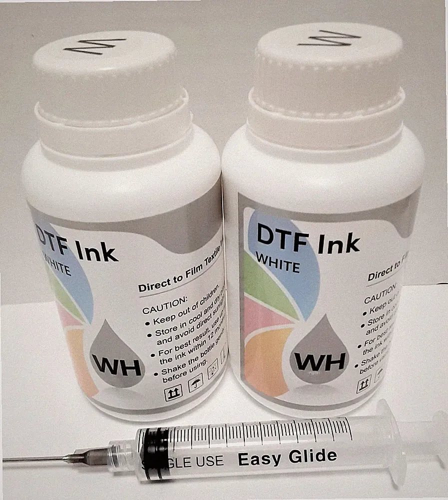 DTF White Ink 2x 250ml Digital Transfer Film PET Pigment Ink for EPSON Cold Peel