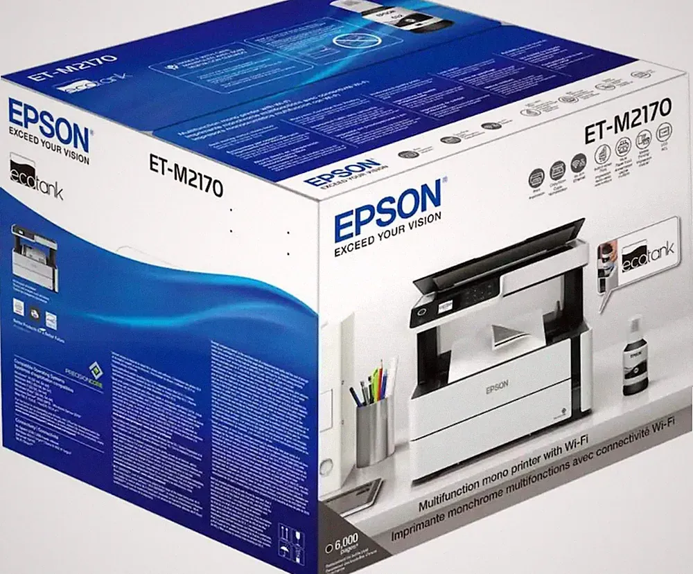Epson EcoTank ET-M2170 Wireless All-In-One Ink Tank Printer Black & White - NEW