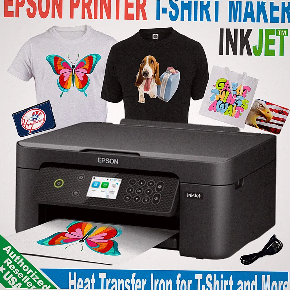 Epson Printer InkJet for Heat Transfer Iron Print T-Shirt Maker Starter Kit