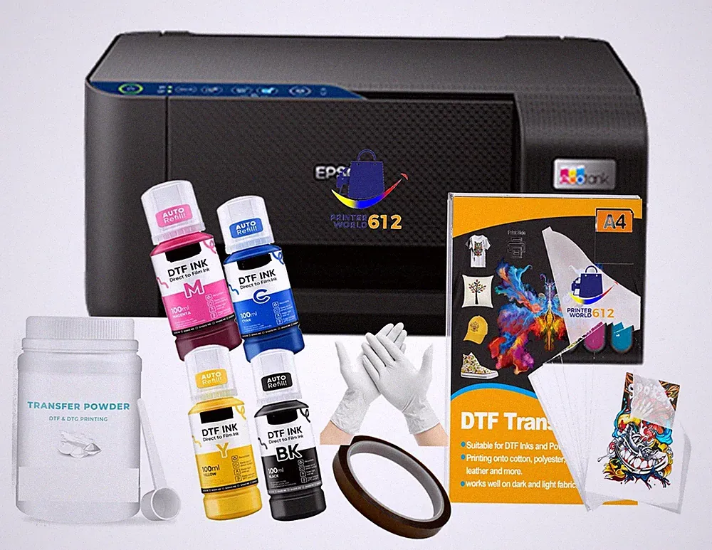 Et Epson Printer with DTF ink for Printing Heat Transfer T-shirt Starter kit NEW
