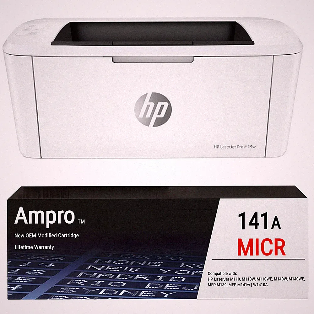 ✅ HP LaserJet M110we Wireless Printer + OEM 141A MICR Ink for printing checks