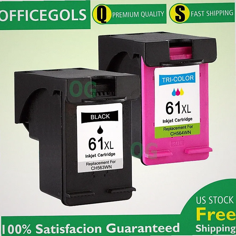 Ink Cartridge Combo For HP 60XL 61XL 62XL 63XL 64XL 65XL Printer w/ New Chip