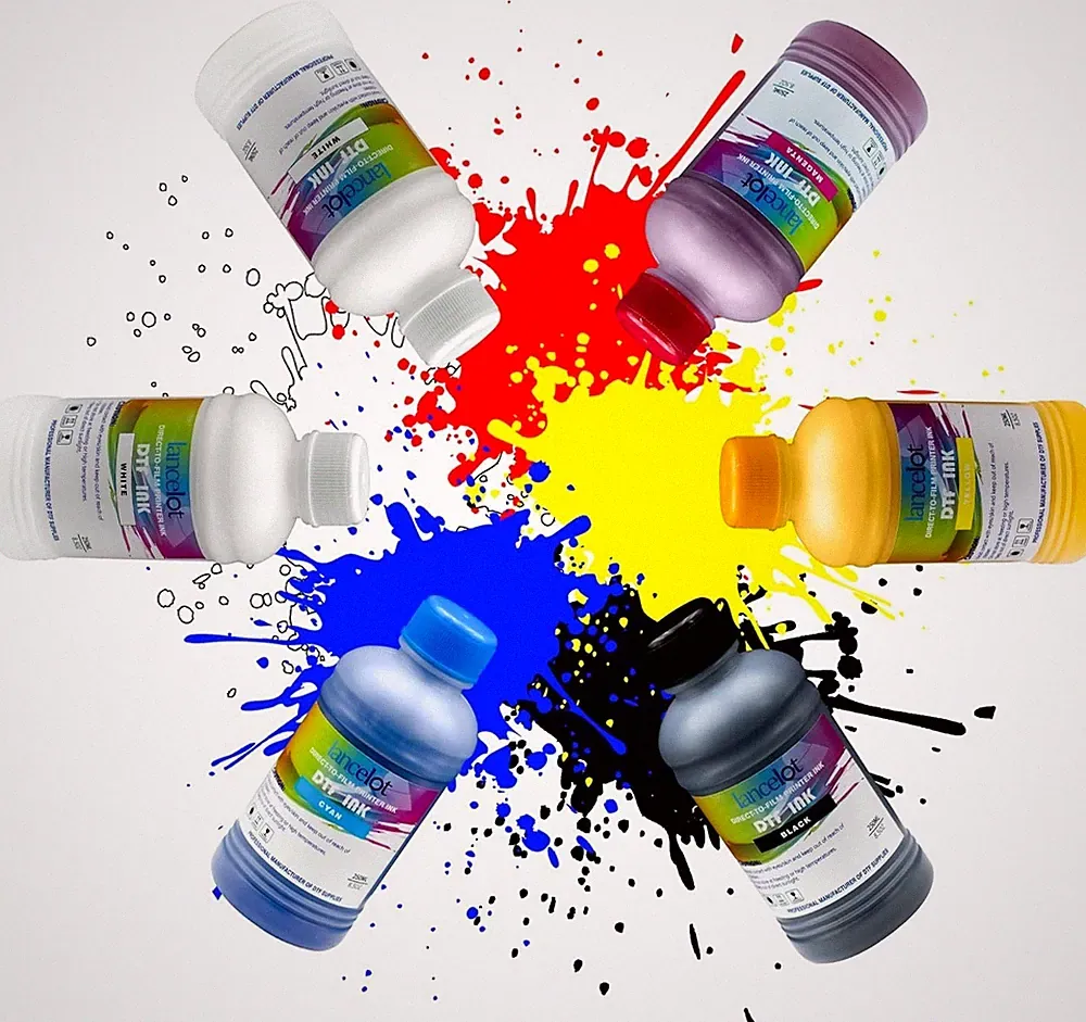 Lancelot DTF Ink 250ml x 6 – CMYK + 2 White Pigment Ink Set for Direct to Film