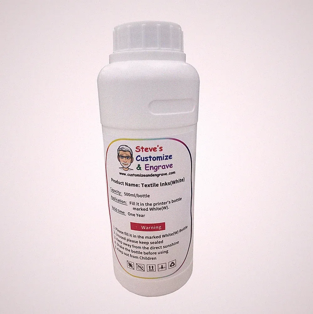 White Textile Ink For Epson Refinecolor RF-TS2 DTG Printer 500ml